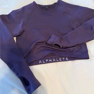 Alphalete Deep Purple Ribbed Long Sleeve